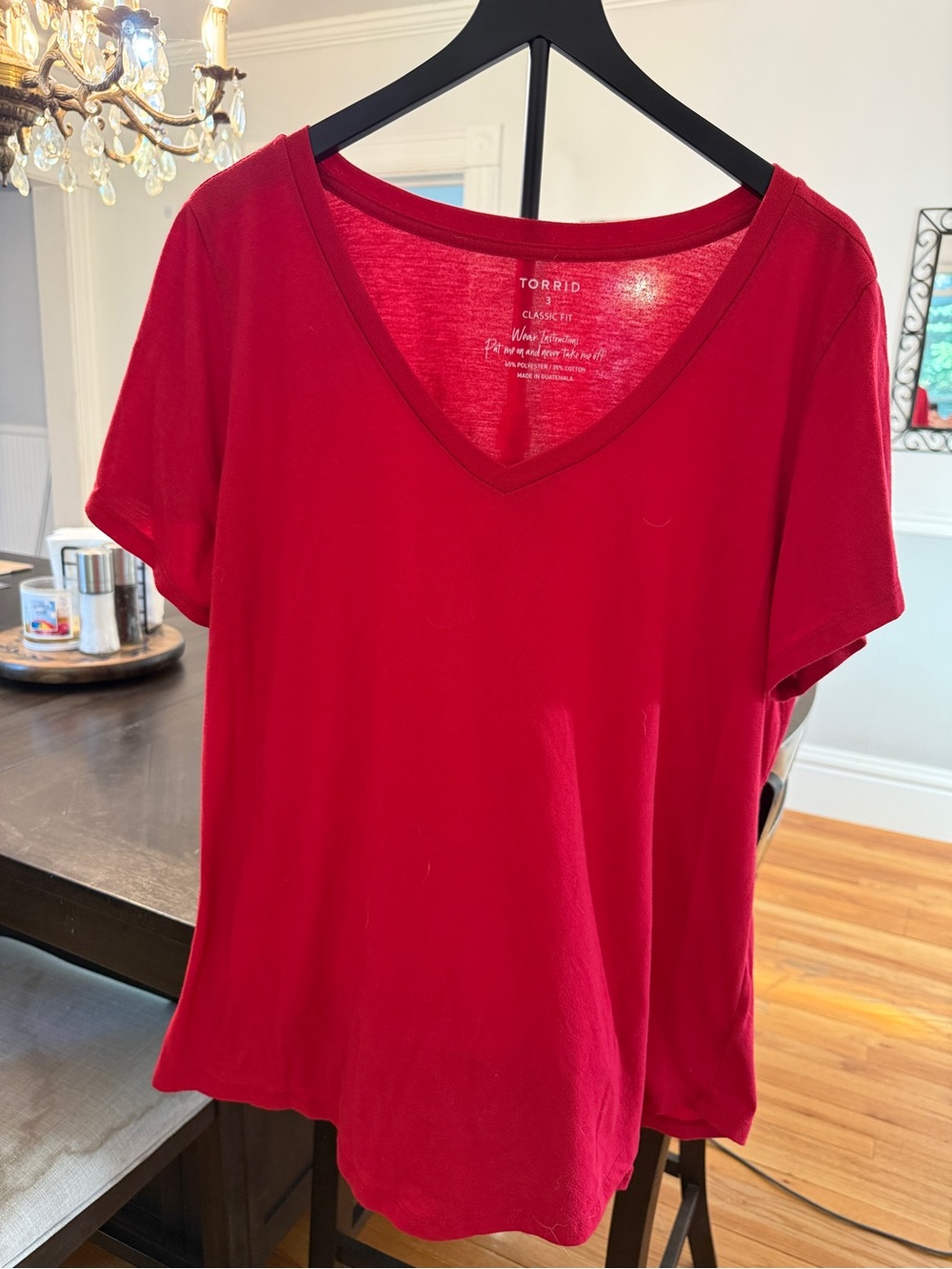 🍒 Pop of Color! Torrid Classic Fit Apple Red V-Neck Tee ☀️